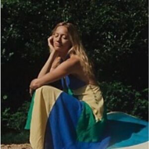 Free People Blue and Green Maxi Dress